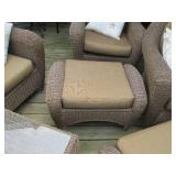Wicker Patio Couch, coffee table, t... Wicker Patio Couch, coffee table, t...