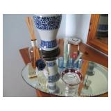 Decorative blue and white floral va... Decorative blue and white floral va...