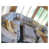 White wicker rattan sectional sofa,... White wicker rattan sectional sofa,...