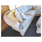 White wicker rattan sectional sofa,... White wicker rattan sectional sofa,...