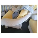 White wicker rattan sectional sofa,... White wicker rattan sectional sofa,...