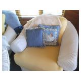 White wicker rattan sectional sofa,... White wicker rattan sectional sofa,...