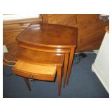 Vintage Wood 3pc nesting table set... Vintage Wood 3pc nesting table set...