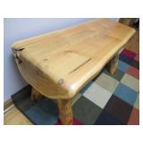 Cut Wood log entry bench approx 36i... Cut Wood log entry bench approx 36i...