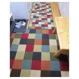 Multi-color square 5x7ft area rug w... Multi-color square 5x7ft area rug w...