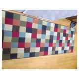 Multi-color square 5x7ft area rug w... Multi-color square 5x7ft area rug w...