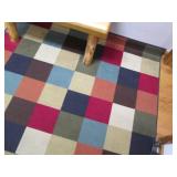 Multi-color square 5x7ft area rug w... Multi-color square 5x7ft area rug w...