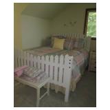 Queen size wood white picket fence ... Queen size wood white picket fence ...
