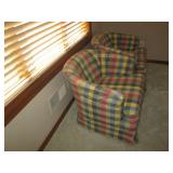 Pair of Colorful Plaid barrel back ... Pair of Colorful Plaid barrel back ...