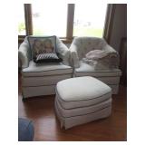 Pair of Ivory tone button back club... Pair of Ivory tone button back club...