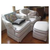 Pair of Ivory tone button back club... Pair of Ivory tone button back club...