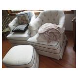 Pair of Ivory tone button back club... Pair of Ivory tone button back club...