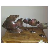 Bronze tone 11in fish statue decor ... Bronze tone 11in fish statue decor ...