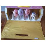 Covered tote containing a variety o... Covered tote containing a variety o...