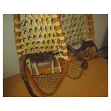 Vintage Wood and leather snow shoes... Vintage Wood and leather snow shoes...