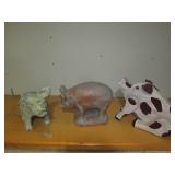 Wood and Cement Decorative pig stat... Wood and Cement Decorative pig stat...