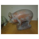 Wood and Cement Decorative pig stat... Wood and Cement Decorative pig stat...