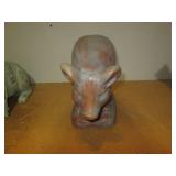 Wood and Cement Decorative pig stat... Wood and Cement Decorative pig stat...