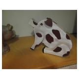 Wood and Cement Decorative pig stat... Wood and Cement Decorative pig stat...