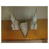 Pair of Metal Church shaped bird ho... Pair of Metal Church shaped bird ho...