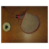 Vintage leather water canteen, Sham... Vintage leather water canteen, Sham...