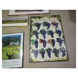 Collection of Wine themed framed wa... Collection of Wine themed framed wa...