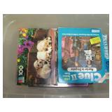 Covered tote containing a variety o... Covered tote containing a variety o...