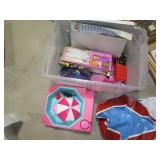 Covered tote containing Vintage Bar... Covered tote containing Vintage Bar...