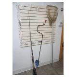 Fishing Rods, hand crank ice auger & fishing net