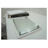 12"x16" Mirrored Tray with Silver Plated Trim