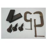 Vintage C-Clamps, Sharpening Stones & Other Clamps