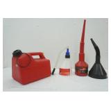 gasoline container/funnels