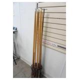 Pool Cues and Rack