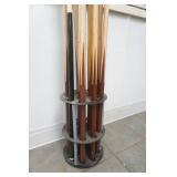 Pool Cues and Rack