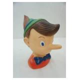 Vintage Disney Pinocchio Hard Plastic Bank Container