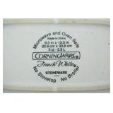 Corning ware French White Stoneware Pan with plastic lid & Insulated Carrying Case