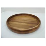 15.75" Acacia Wood Round Platter