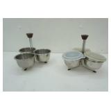 Vintage 3-8oz Cup Stainless Steel Condiment/Relish Server (2ct)