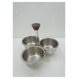 Vintage 3-8oz Cup Stainless Steel Condiment/Relish Server (2ct)