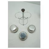 Vintage 3-8oz Cup Stainless Steel Condiment/Relish Server (2ct)