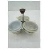 Vintage 3-8oz Cup Stainless Steel Condiment/Relish Server (2ct)