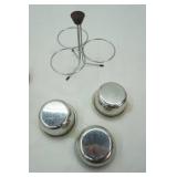 Vintage 3-8oz Cup Stainless Steel Condiment/Relish Server (2ct)