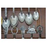 Vintage Spoon Display Rack & Souvenir Spoons