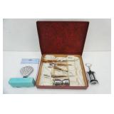 Vintage Barware Set (1950s?), Bottle Stopper, & Bottle Opener