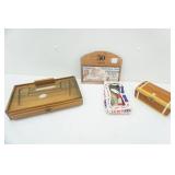 Vintage Items-small cedar box, vintage jump rope still in package