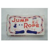 Vintage Items-small cedar box, vintage jump rope still in package