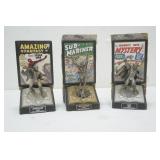 Vintage Marvel Fine Pewter Action Figures 3ct