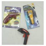 Tools: spray handle, stud finder, light fixer