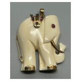Intricate Elephant Pendant with Gemstone Accents
