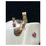 Intricate Elephant Pendant with Gemstone Accents